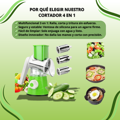 Molino Ultra Rallador 3 en 1 + Cubo de Basura Plegable (GRATIS) CocinaXpress®