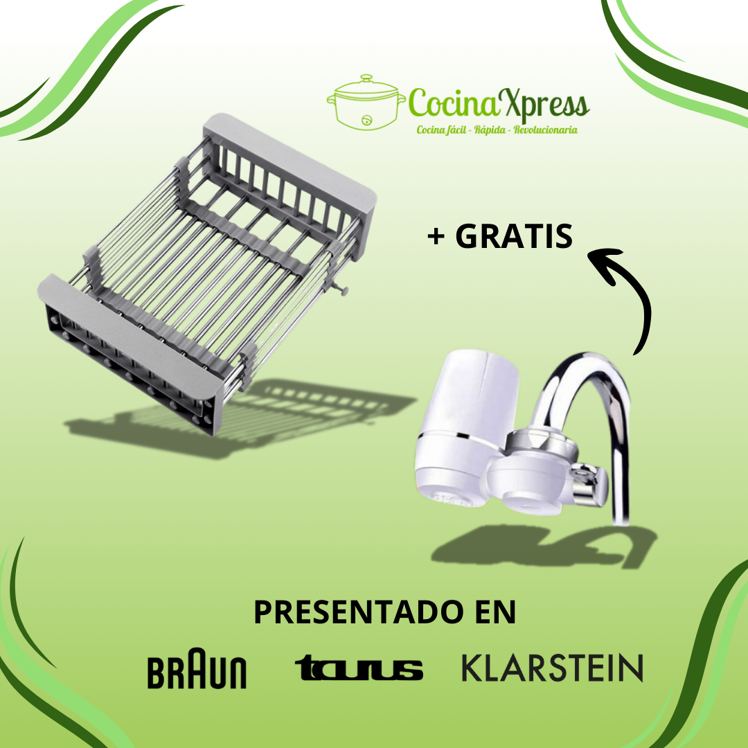 Estantería de Cocina Retráctiles para Fregadero + Filtro Purificador de Agua (GRATIS) - CocinaXpress®